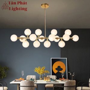 Đèn thả chùm ngọc trai 16 bóng Led trang trí sảnh phòng khách bàn ăn T2700-16 Ngọc Thắng - Ảnh 11