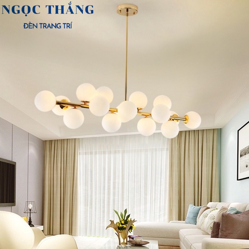 Đèn thả chùm ngọc trai 16 bóng Led trang trí sảnh phòng khách bàn ăn T2700-16 Ngọc Thắng