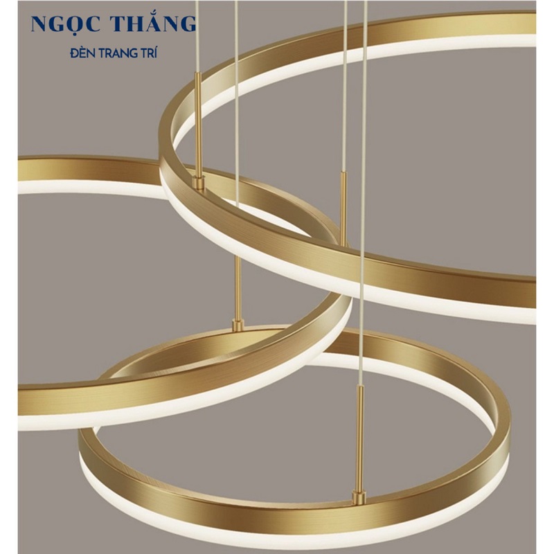 Đèn thả trần 4 vòng led 20-40-60-80 trang trí phòng khách bàn ăn Led 3 chế độ màu 80W TH8039 Ngọc Thắng - Ảnh 13