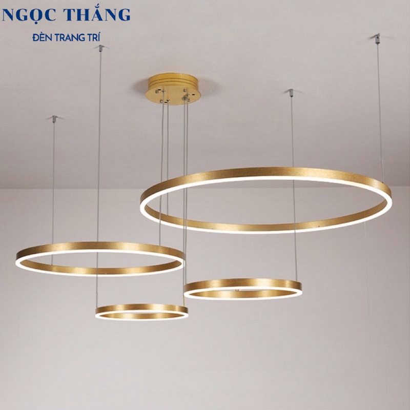 Đèn thả trần 4 vòng led 20-40-60-80 trang trí phòng khách bàn ăn Led 3 chế độ màu 80W TH8039 Ngọc Thắng - Ảnh 17