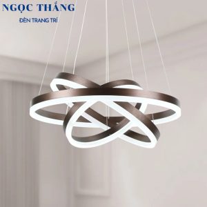 Đèn thả trần 3 vòng led 30-40-60 trang trí phòng khách bàn ăn tích hợp Led 3 chế độ màu T6831CF Ngọc Thắng (Tặng kèm remote điều khiển từ xa)