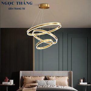 Đèn thả trần 3 vòng Led 40-60-80 trang trí phòng khách bàn ăn tích hợp Led 3 chế độ màu TH896 Ngọc Thắng (Tặng kèm remote điều khiển từ xa)