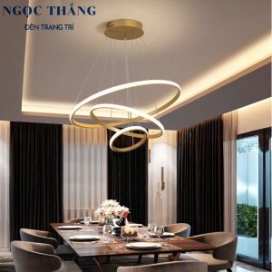Alternative view of Đèn thả 3 vòng Led 30-50-70 trang trí phòng khách bàn ăn Led 3 chế độ màu TH862 Ngọc Thắng (Kèm remote điều khiển từ xa)