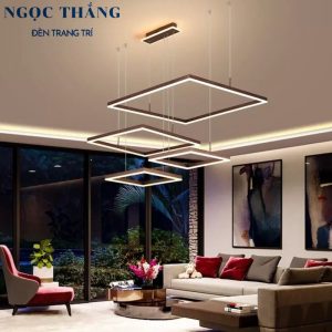 Alternative view of Đèn thả trần 4 vòng led trang trí phòng khách bàn ăn tích hợp Led 3 chế độ màu T7530 Ngọc Thắng (Tặng kèm remote điều khiển từ xa)