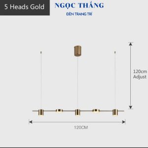 Alternative view of Đèn thả trần 5 bóng trang trí phòng khách bàn ăn Led 3 chế độ màu 40W 220V THCN222 Ngọc Thắng
