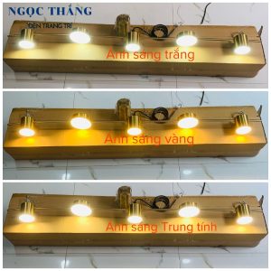 Đèn thả trần 5 bóng trang trí phòng khách bàn ăn Led 3 chế độ màu 40W 220V THCN222 Ngọc Thắng - Ảnh 12