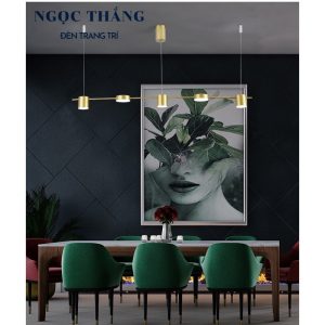 Đèn thả trần 5 bóng trang trí phòng khách bàn ăn Led 3 chế độ màu 40W 220V THCN222 Ngọc Thắng - Ảnh 10