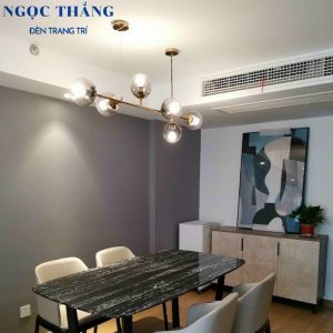 Đèn thả trần 6 bóng cao cấp trang trí phòng khách phòng ngủ bàn ăn THCN02 Ngọc Thắng (Kèm 6 bóng Led ánh sáng vàng) - Ảnh 5