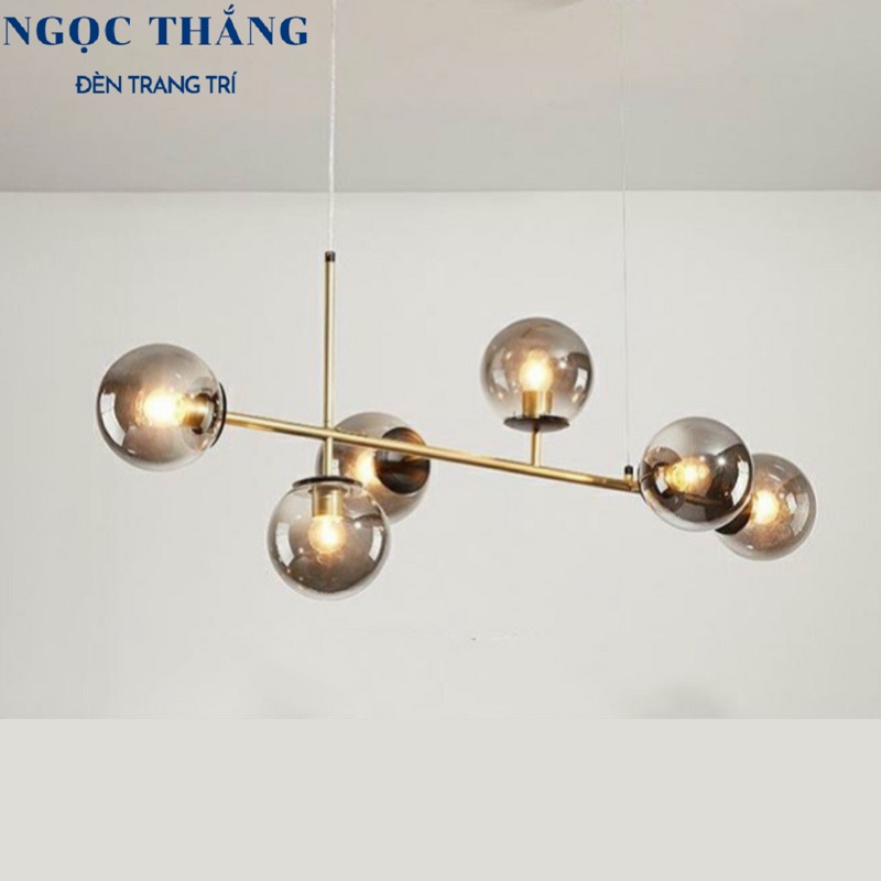 Đèn thả trần 6 bóng cao cấp trang trí phòng khách phòng ngủ bàn ăn THCN02 Ngọc Thắng (Kèm 6 bóng Led ánh sáng vàng)