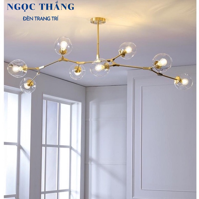 Đèn thả trần 8 bóng cao cấp trang trí phòng khách phòng ngủ bàn ăn T882/8 Ngọc Thắng (Kèm 8 bóng Led ánh sáng vàng) - Ảnh 7