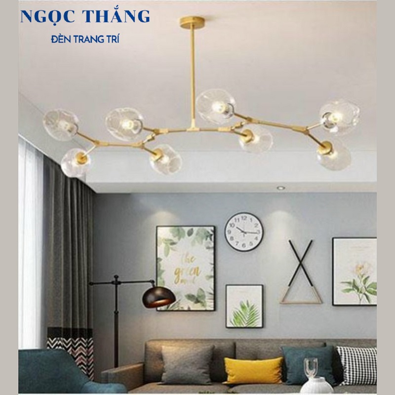 Đèn thả trần 8 bóng cao cấp trang trí phòng khách phòng ngủ bàn ăn T882/8 Ngọc Thắng (Kèm 8 bóng Led ánh sáng vàng) - Ảnh 6