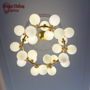 Alternative view of Đèn thả trần chùm ngọc trai 25 bóng trang trí phòng khách bàn ăn Led T2700-25 Ngọc Thắng
