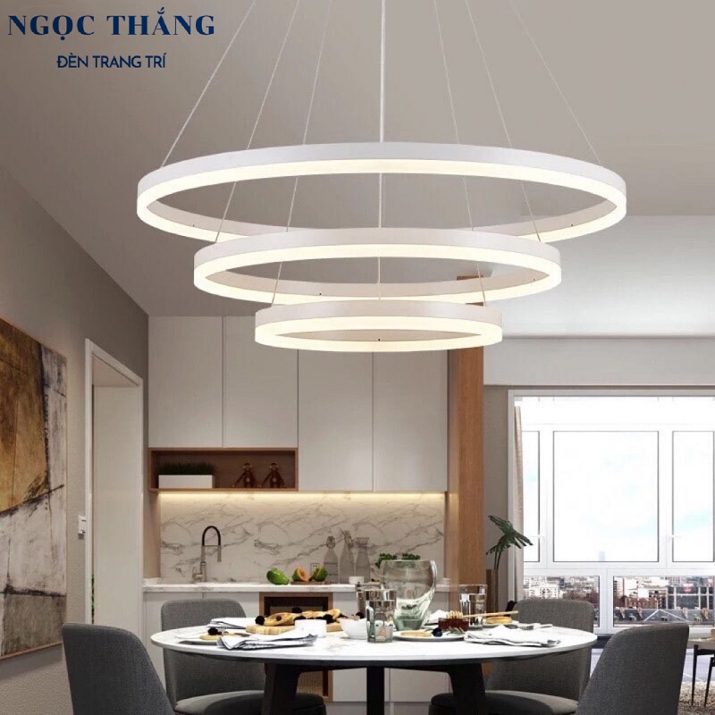 Đèn thả trần 3 led 20-40-60 trang trí phòng khách bàn ăn tích hợp Led 3 chế độ màu TH822 Ngọc Thắng (Tặng kèm remote điều khiển từ xa)