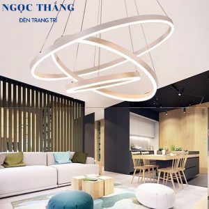 Alternative view of Đèn thả trần 3 led 20-40-60 trang trí phòng khách bàn ăn tích hợp Led 3 chế độ màu TH822 Ngọc Thắng (Tặng kèm remote điều khiển từ xa)