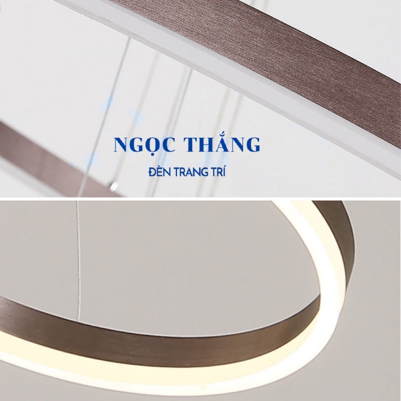 Đèn thả trần 4 vòng led 20-40-60-80 trang trí phòng khách bàn ăn Led 3 chế độ màu 80W TH8039 Ngọc Thắng - Ảnh 5