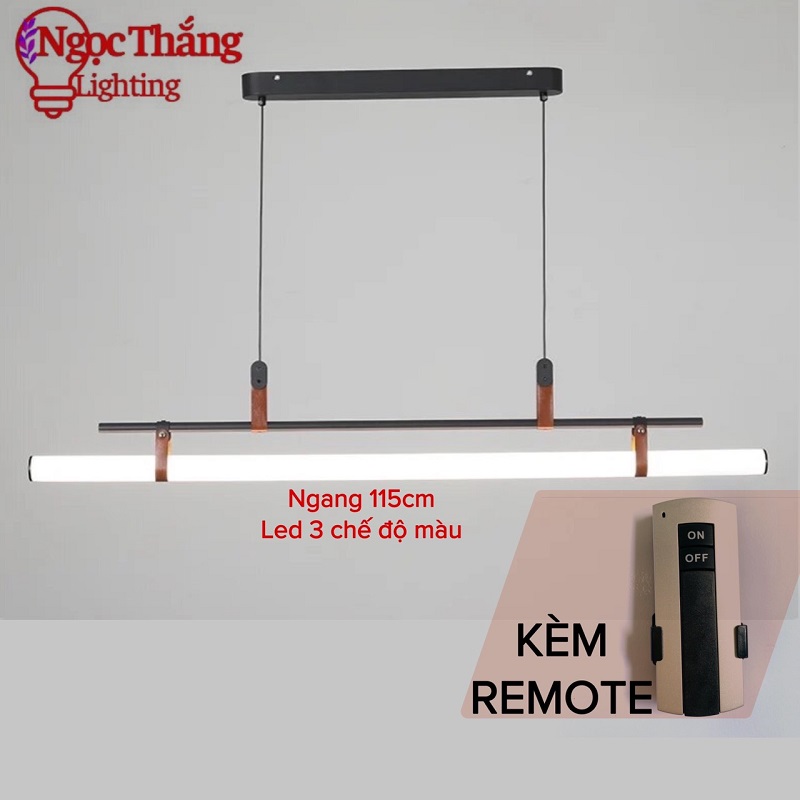 Đèn thả trần ngang 115cm trang trí văn phòng bàn ăn Led 3 màu TTK117 Ngọc Thắng (Kèm remote) - Ảnh 10