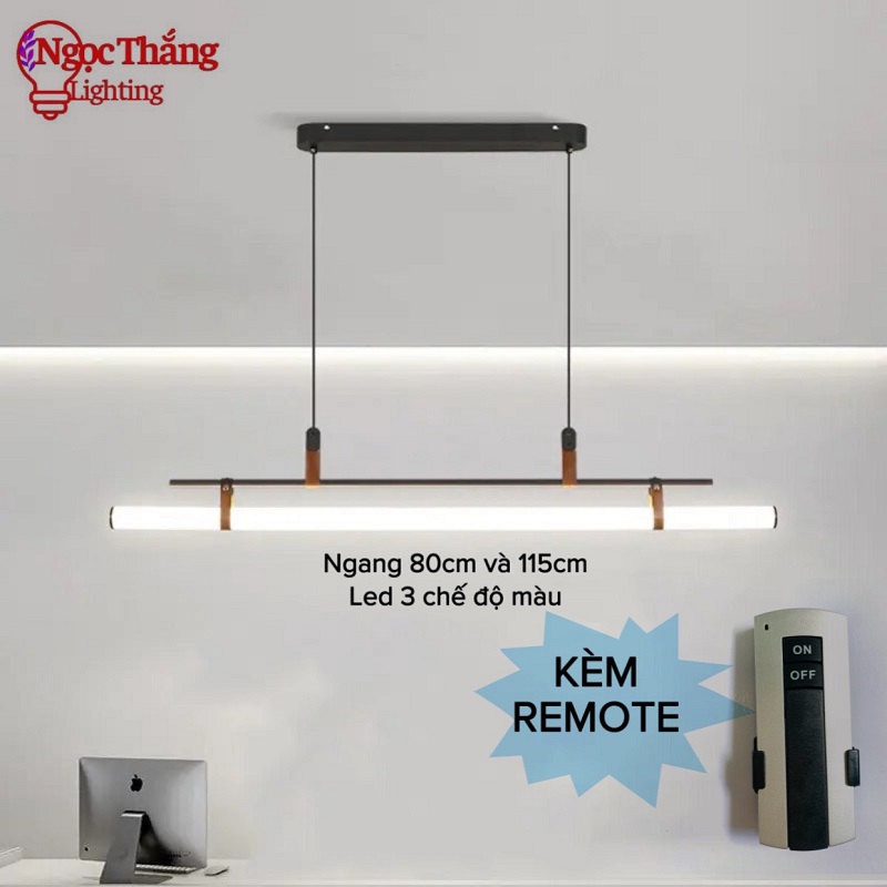 Đèn thả trần ngang 115cm trang trí văn phòng bàn ăn Led 3 màu TTK117 Ngọc Thắng (Kèm remote) - Ảnh 9