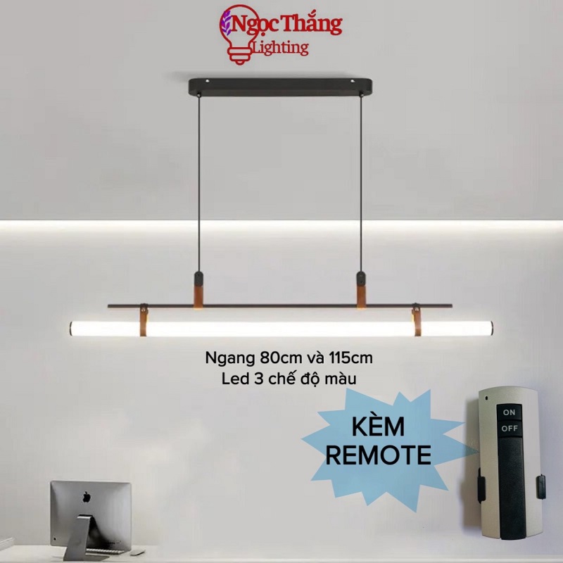 Đèn thả trần ngang 115cm trang trí văn phòng bàn ăn Led 3 màu TTK117 Ngọc Thắng (Kèm remote) - Ảnh 7