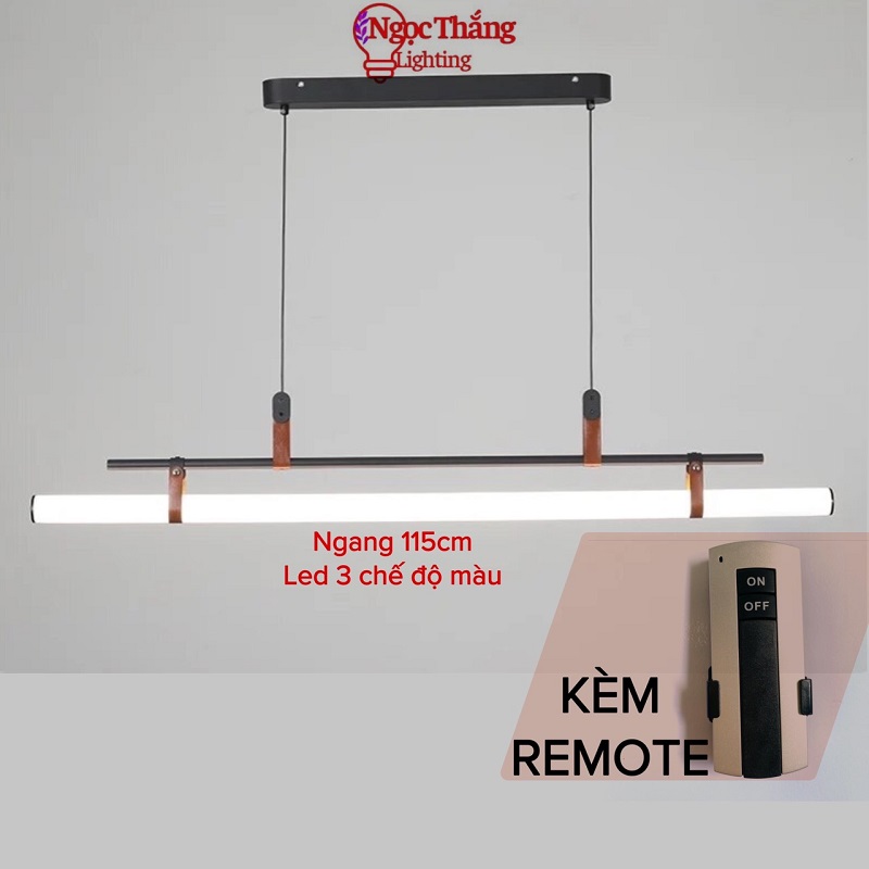 Đèn thả trần ngang 115cm trang trí văn phòng bàn ăn Led 3 màu TTK117 Ngọc Thắng (Kèm remote) - Ảnh 6
