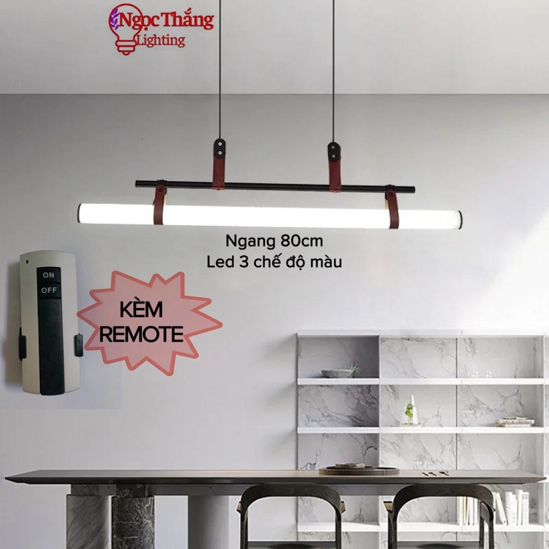 Đèn thả trần ngang 115cm trang trí văn phòng bàn ăn Led 3 màu TTK117 Ngọc Thắng (Kèm remote) - Ảnh 5