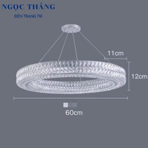 Đèn thả trần pha lê vòng Led 60Cm trang trí phòng ngủ bàn ăn tích hợp Led 3 chế độ màu TH8074 Ngọc Thắng (Kèm remote điều khiển từ xa) - Ảnh 6