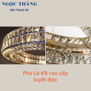 Đèn thả trần pha lê vòng Led 60Cm trang trí phòng ngủ bàn ăn tích hợp Led 3 chế độ màu TH8074 Ngọc Thắng (Kèm remote điều khiển từ xa) - Ảnh 3