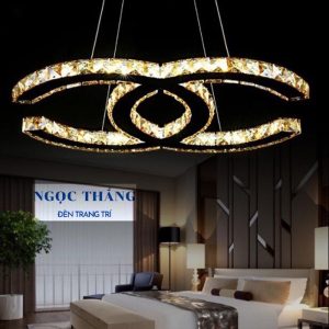 Đèn thả trần pha lê cao cấp trang trí phòng khách bàn ăn Led 3 chế độ màu TPL7202 Ngọc Thắng (Tặng remote điều khiển)