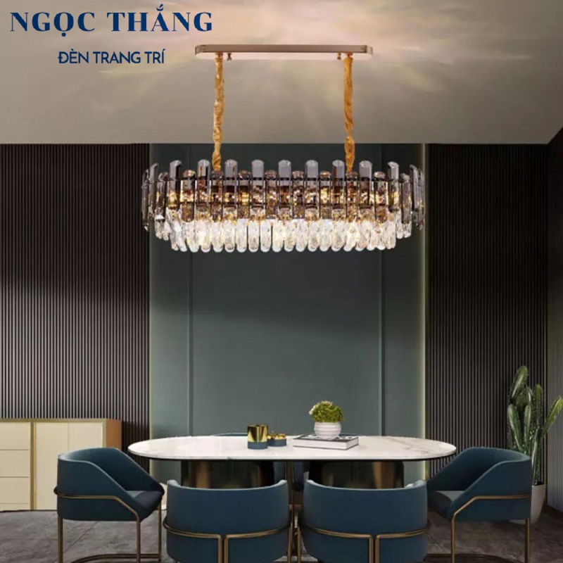 Đèn thả trần pha lê cao cấp trang trí phòng khách bàn ăn Led 40W E14 TH8195 Ngọc Thắng (Tặng kèm 10 bóng Led 4W)