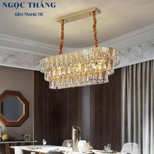 Đèn thả trần pha lê cao cấp trang trí phòng khách bàn ăn Led 48W TH8048 Ngọc Thắng (Tặng kèm 12 bóng Led 4W)