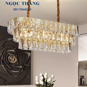 Alternative view of Đèn thả trần pha lê cao cấp trang trí phòng khách bàn ăn Led 48W TH8048 Ngọc Thắng (Tặng kèm 12 bóng Led 4W)