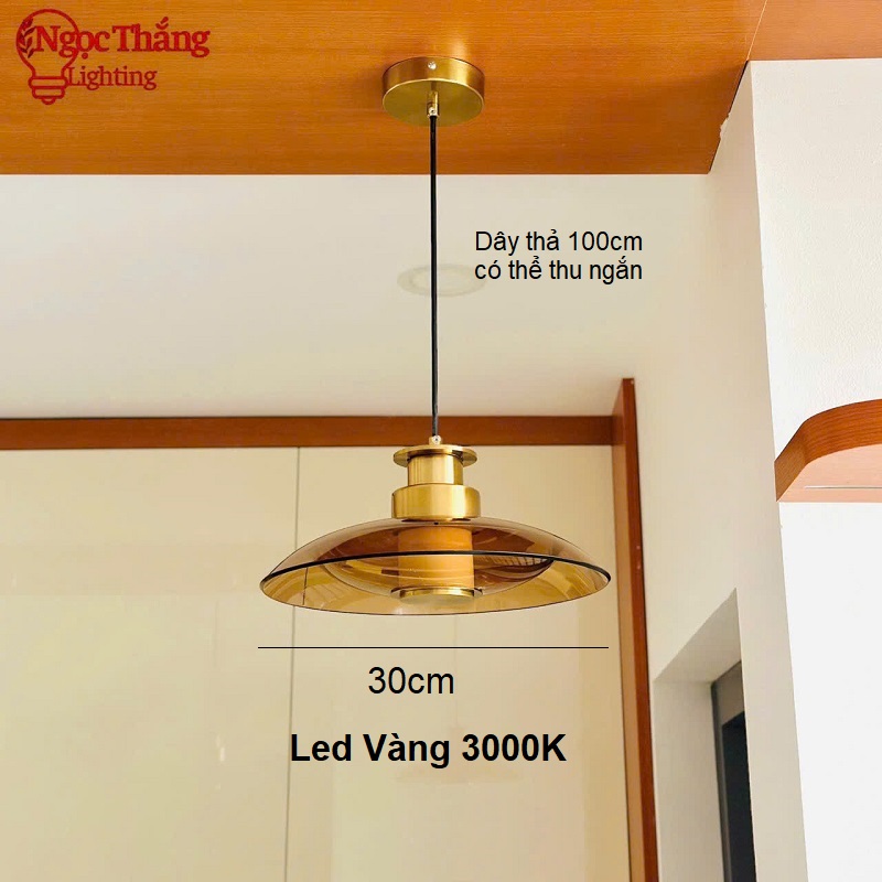 Đèn thả trần thuỷ tinh trang trí bàn ăn phòng ngủ phòng khách Led Vàng 3000K 220V TT47 Ngọc Thắng - Ảnh 13