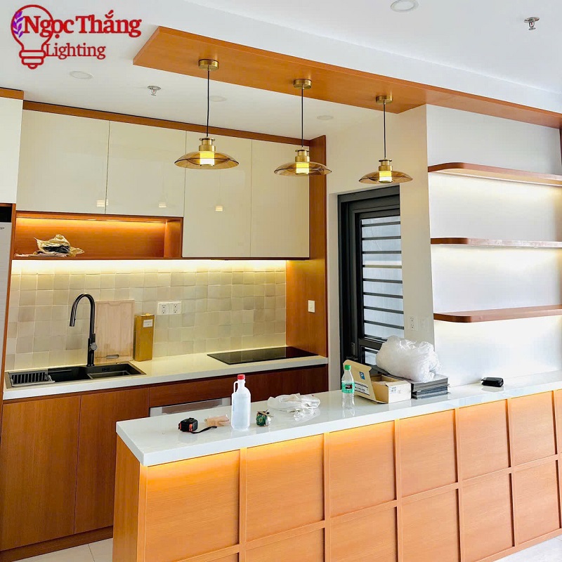 Đèn thả trần thuỷ tinh trang trí bàn ăn phòng ngủ phòng khách Led Vàng 3000K 220V TT47 Ngọc Thắng - Ảnh 23