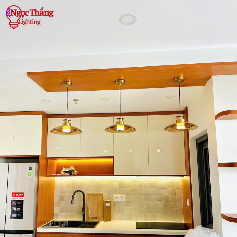Đèn thả trần thuỷ tinh trang trí bàn ăn phòng ngủ phòng khách Led Vàng 3000K 220V TT47 Ngọc Thắng - Ảnh 21