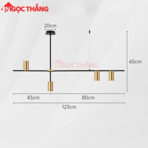 Đèn trần 4 bóng trang trí phòng khách phòng ngủ bàn ăn Led 48W 220V TTK110N4 Ngọc Thắng - Ảnh 6