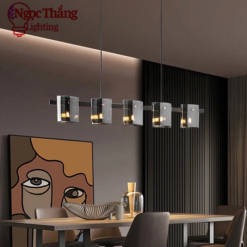 Đèn thả trần nghệ thuật trang trí bàn ăn phòng khách Led 3 chế độ màu TTK130N5 Ngọc Thắng