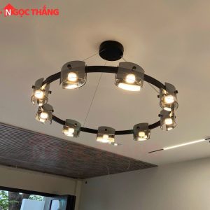 Đèn thả trần nghệ thuật trang trí bàn ăn phòng khách Led 3 chế độ màu TTK130T9 Ngọc Thắng