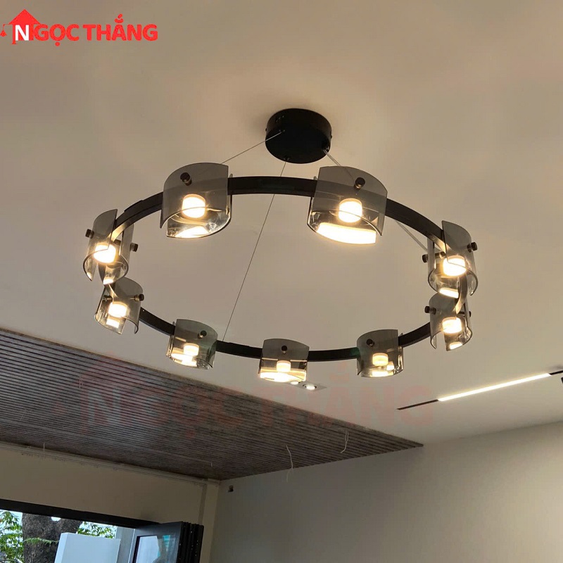 Đèn thả trần nghệ thuật trang trí bàn ăn phòng khách Led 3 chế độ màu TTK130T9 Ngọc Thắng