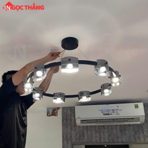 Alternative view of Đèn thả trần nghệ thuật trang trí bàn ăn phòng khách Led 3 chế độ màu TTK130T9 Ngọc Thắng