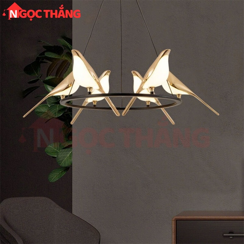 Đèn thả trần trang trí bàn ăn phòng ngủ phòng khách 36w ánh sáng vàng T9008/6 220V Ngọc Thắng (Tặng kèm bóng) - Ảnh 10