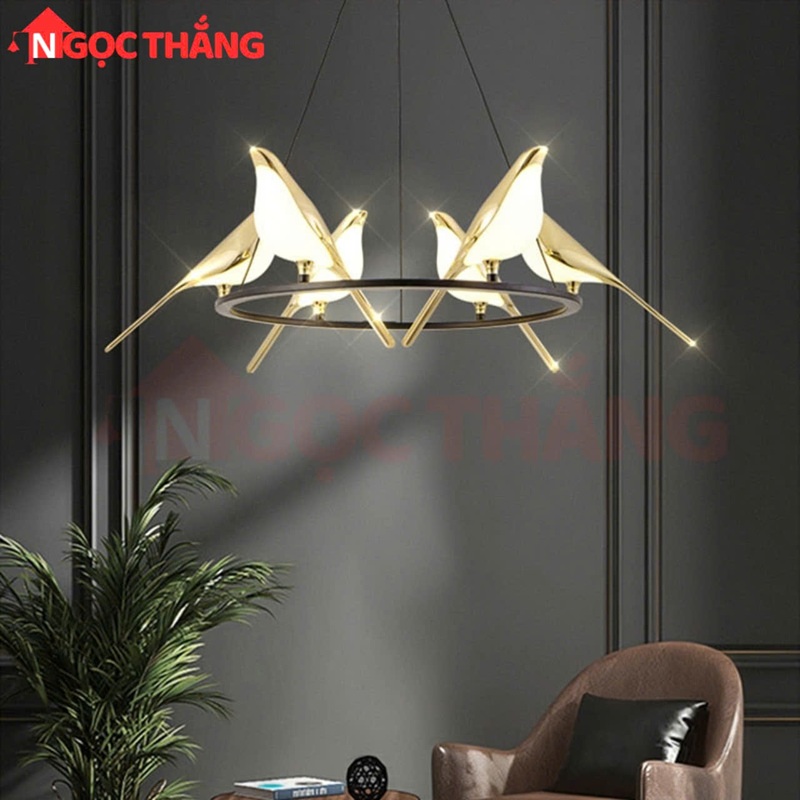 Đèn thả trần trang trí bàn ăn phòng ngủ phòng khách 36w ánh sáng vàng T9008/6 220V Ngọc Thắng (Tặng kèm bóng) - Ảnh 9