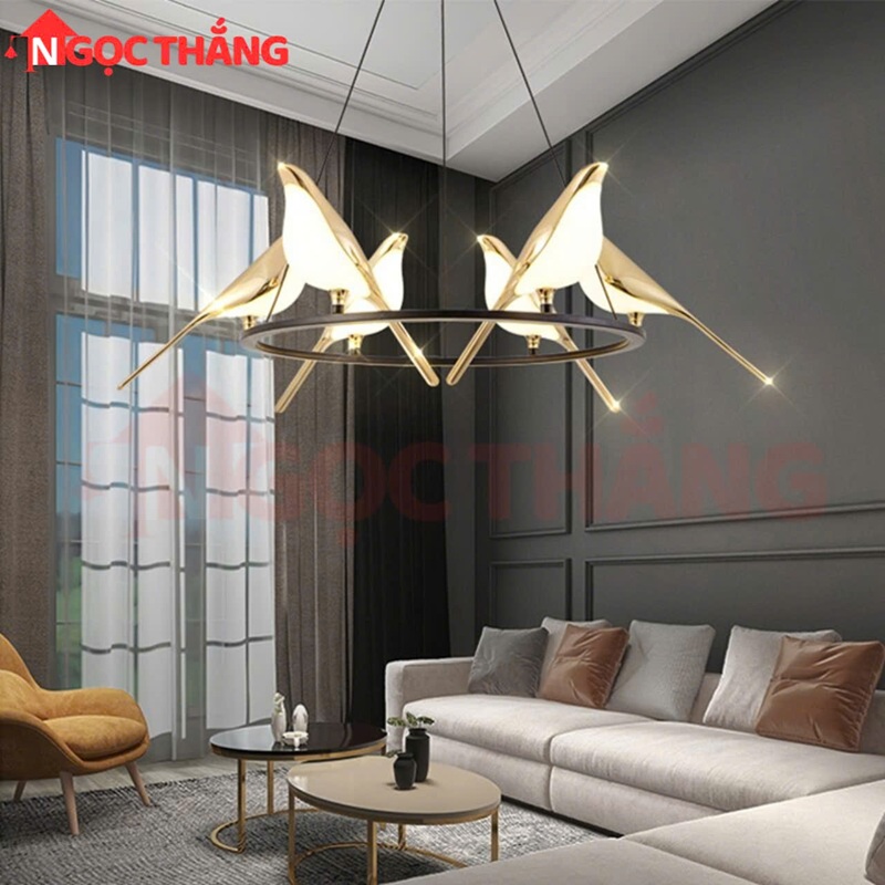 Đèn thả trần trang trí bàn ăn phòng ngủ phòng khách 36w ánh sáng vàng T9008/6 220V Ngọc Thắng (Tặng kèm bóng) - Ảnh 8