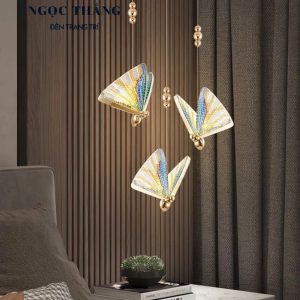 Đèn Led thả trần hình bướm trang trí phòng ngủ bàn ăn 8w Led 3 chế độ màu TPL110 Ngọc Thắng