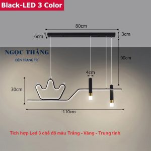 Alternative view of Đèn thả trần trang trí phòng khách bàn ăn Led 3 chế độ màu TH8303 Ngọc Thắng (Kèm remote điều khiển từ xa)