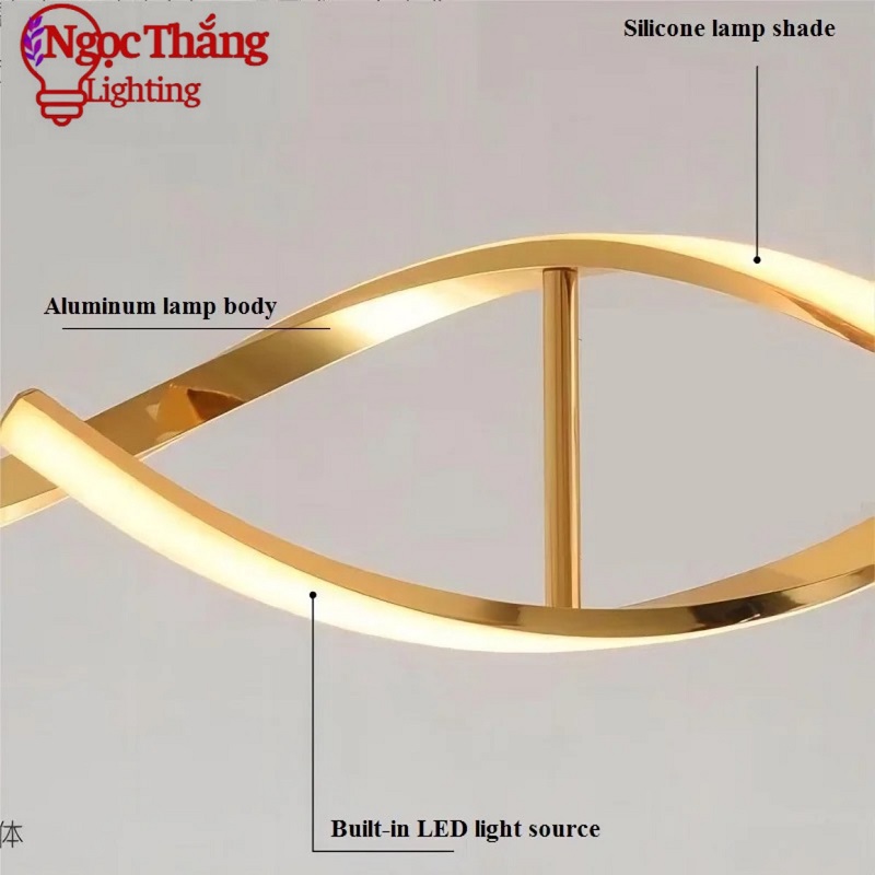 Đèn thả trần trang trí phòng khách bàn ăn Led 3 chế độ màu 30W T243C Ngọc Thắng (Tặng kèm remote điều khiển từ xa tiện dụng) - Ảnh 5