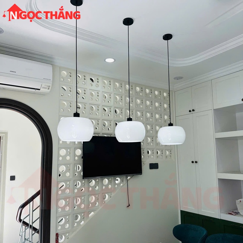 Đèn thả trần thủy tinh trang trí bàn ăn quầy bar phòng ngủ Led 3 chế độ màu E27 220V TT49 Ngọc Thắng - Ảnh 6