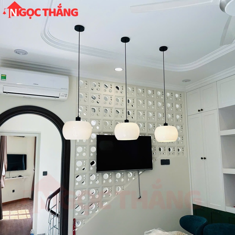 Đèn thả trần thủy tinh trang trí bàn ăn quầy bar phòng ngủ Led 3 chế độ màu E27 220V TT49 Ngọc Thắng - Ảnh 10