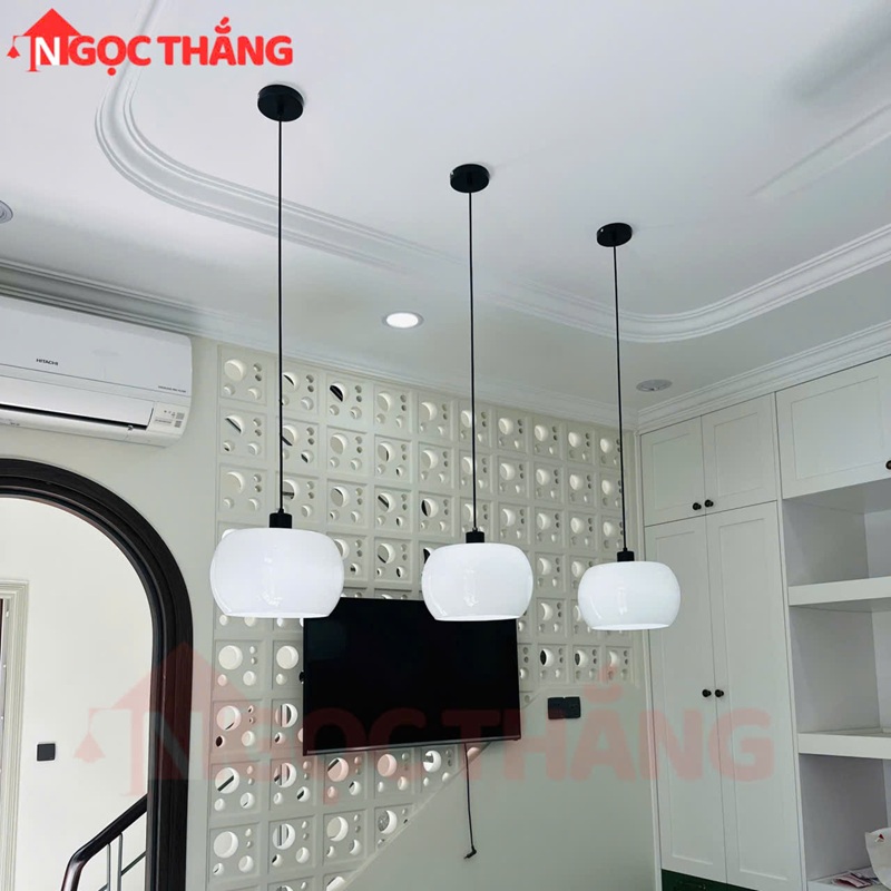 Đèn thả trần thủy tinh trang trí bàn ăn quầy bar phòng ngủ Led 3 chế độ màu E27 220V TT49 Ngọc Thắng - Ảnh 9