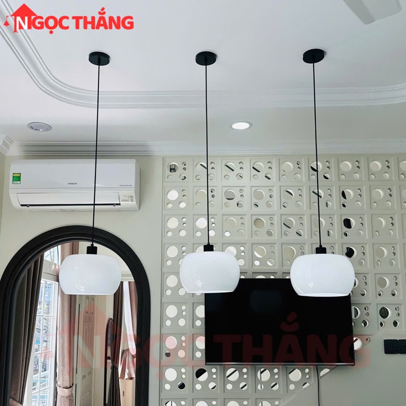 Đèn thả trần thủy tinh trang trí bàn ăn quầy bar phòng ngủ Led 3 chế độ màu E27 220V TT49 Ngọc Thắng - Ảnh 8