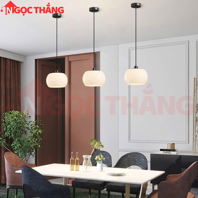 Đèn thả trần thủy tinh trang trí bàn ăn quầy bar phòng ngủ Led 3 chế độ màu E27 220V TT49 Ngọc Thắng - Ảnh 5