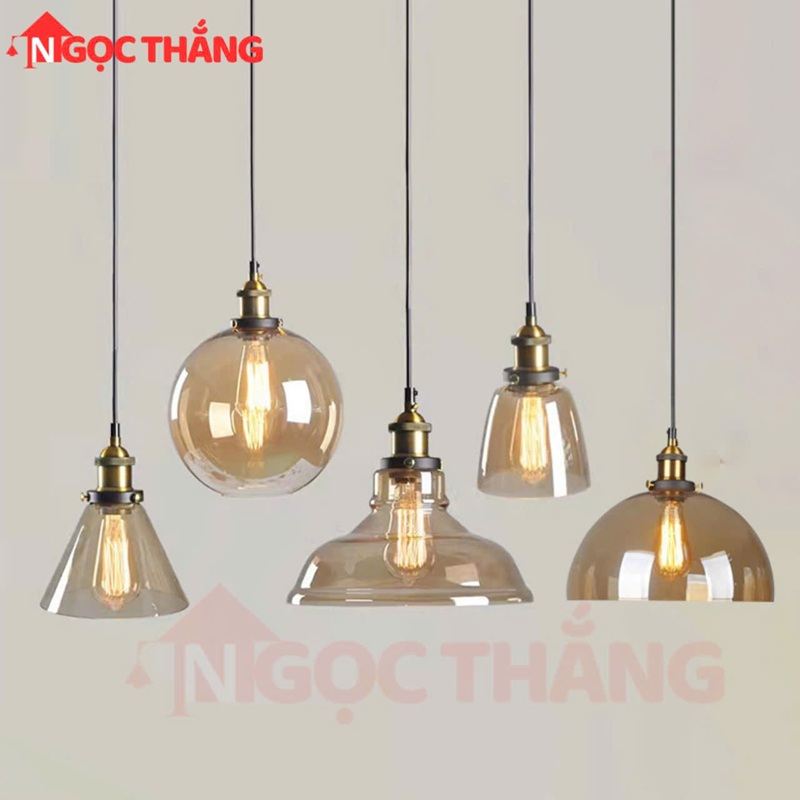 Đèn thả trần thủy tinh trang trí bàn ăn quầy bar 220V TT03A Ngọc Thắng Kèm bóng 4W ánh sáng vàng